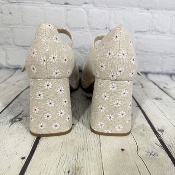 Maiden Platform Floral Fabric Women Size 9.5 Block Mary Jane Cottage Fairy Shoes - Picture 4 of 10